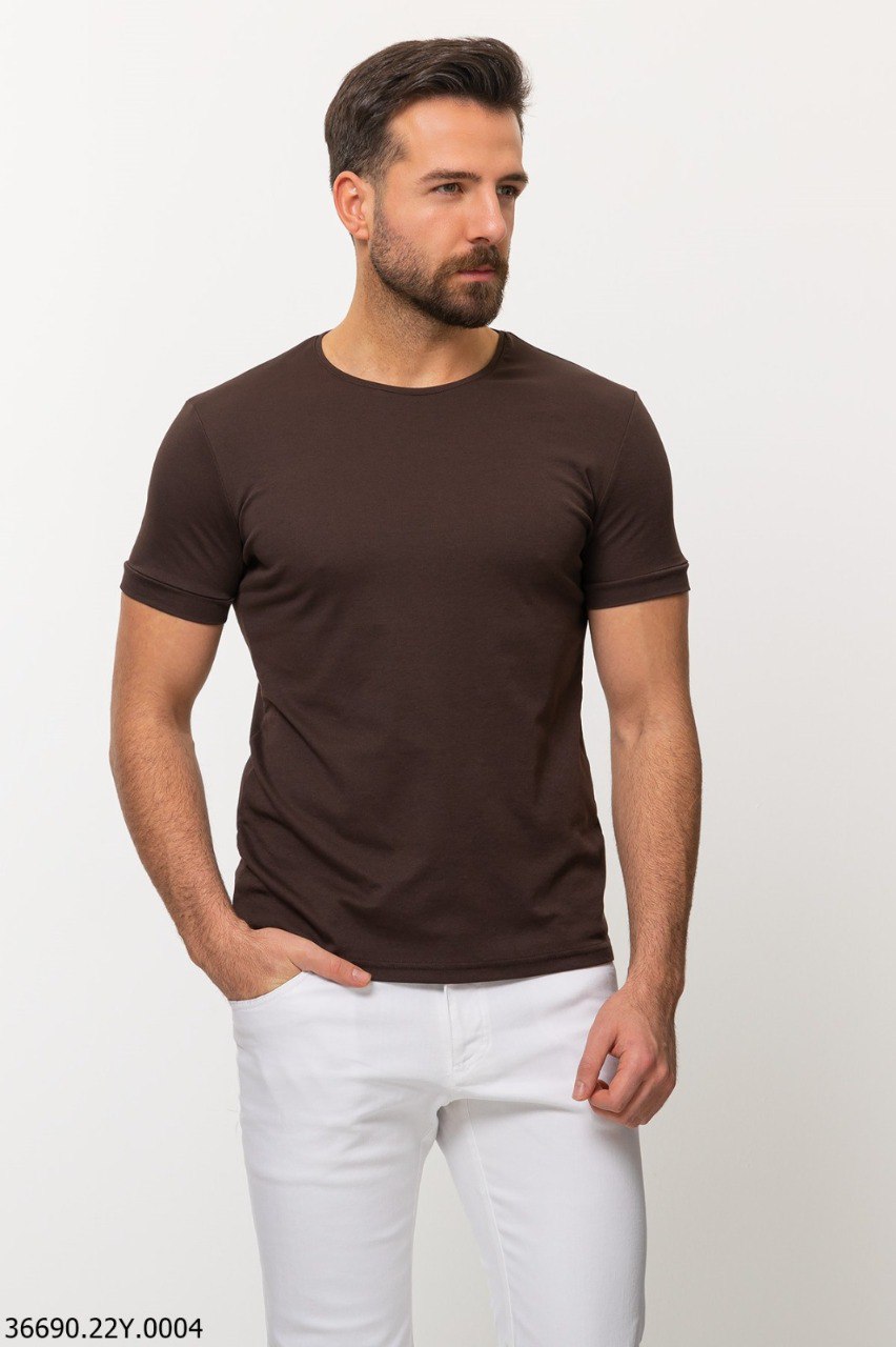Футболка темно-коричнева однотонна MCR 36690-90