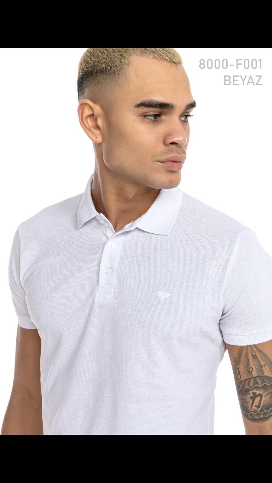 Футболка поло біла однотонна  Figo 22