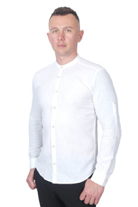 Фото товара Сорочка біла лляна MCR, артикул: 37340 Приталені