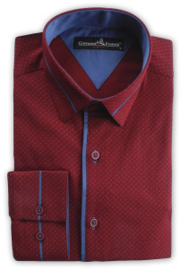 Фото товара Рубашка бордовая Giovanni Fratelli, артикул: 242418 Приталені
