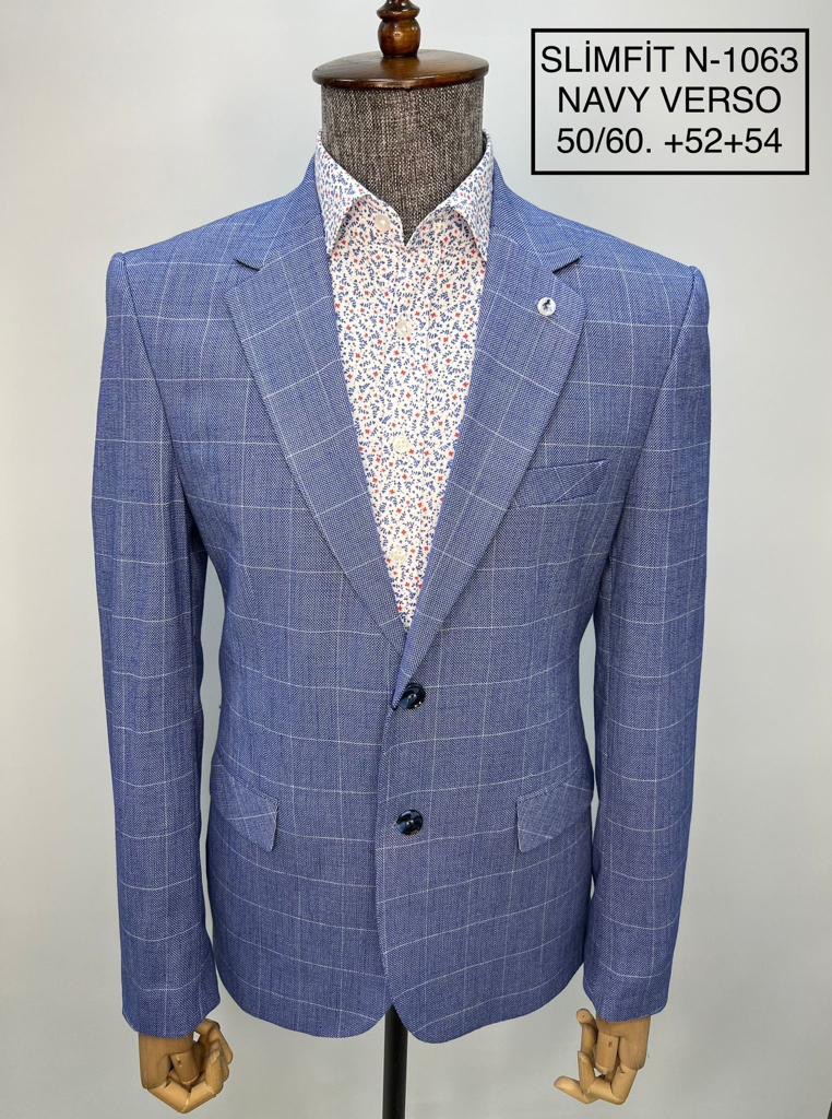 Піджак блакитний в білу клітинку TONY CASSANO