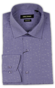 Фото товара Рубашка светло-сиреневая Charlz Spanser, артикул: 24182 Приталені