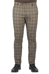 Фото Брюки коричневі з бежевим в клітинку MCR артикул: 38027 Брюки