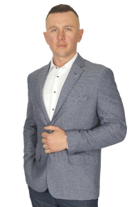 Фото товара Піджак голубий з білим текстурний MCR 40151-01, артикул: 40151-01 Піджаки