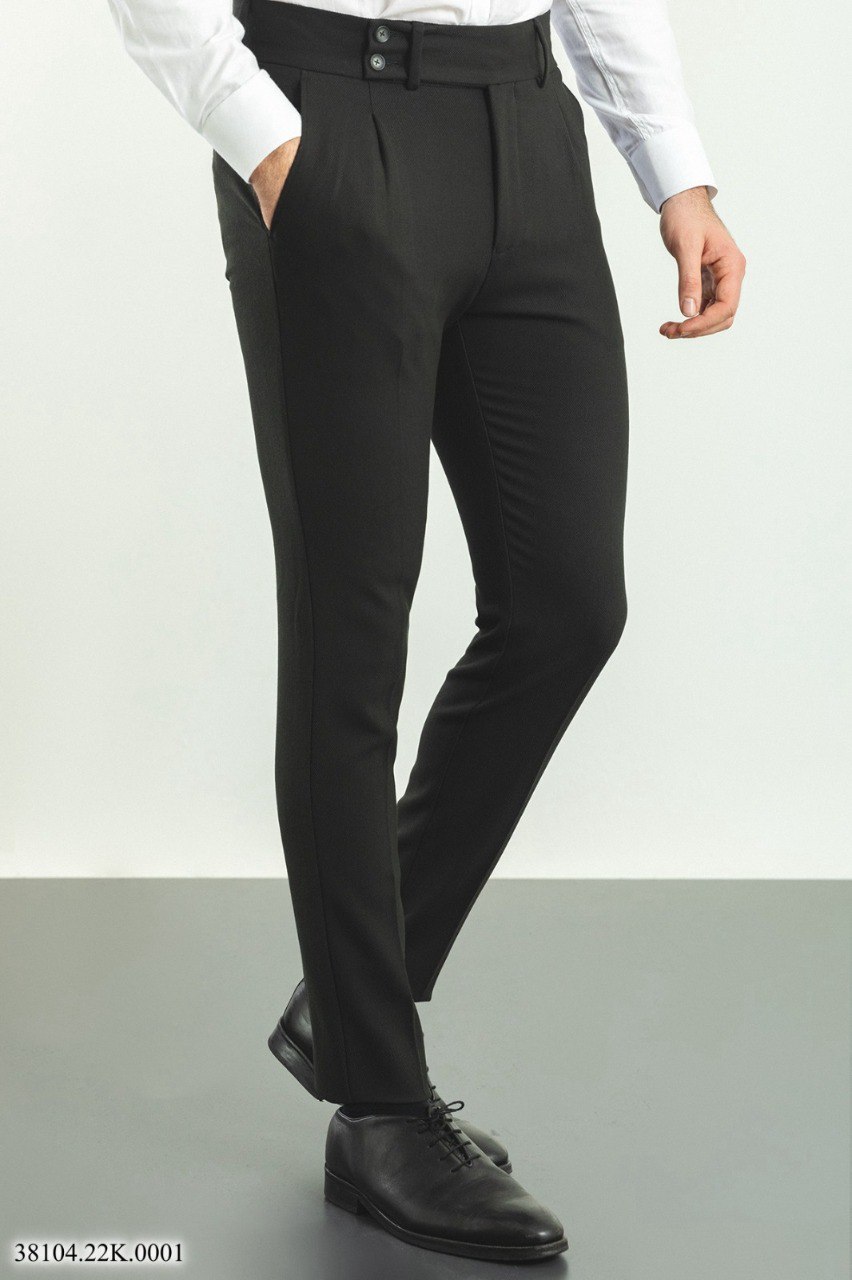 Брюки  чорні на защипах MCR  38104