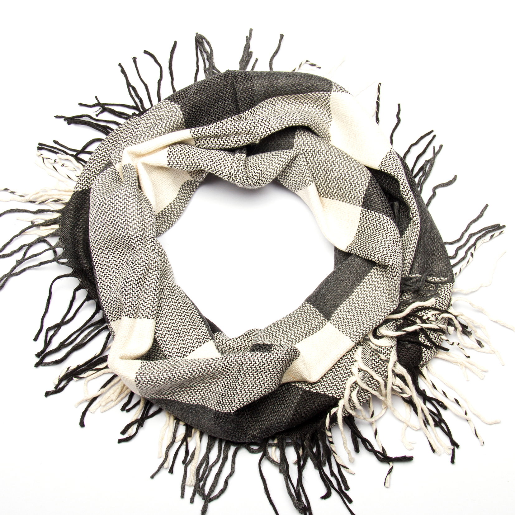 Шарф серый в клетку FABIO DIVAYO