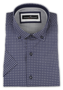 Фото товара Рубашка с коротким рукавом синяя Giovanni Fratelli, артикул: 4022 Приталений крій