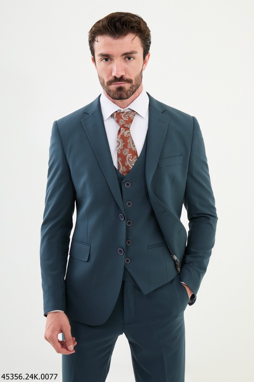 Костюм бірюзовий трійка однотонний  MCR 45356-2