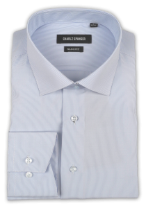 Фото Рубашка голубая Charlz Spanser артикул: 8892 Приталені