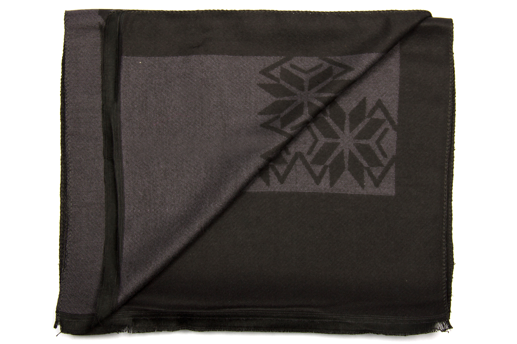 Шарф чёрный с серым узором FABIO DIVAYO