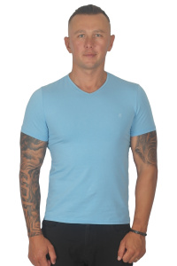 Фото товара Футболка голубая однотонная  MCR, артикул: 36367 Футболки та поло