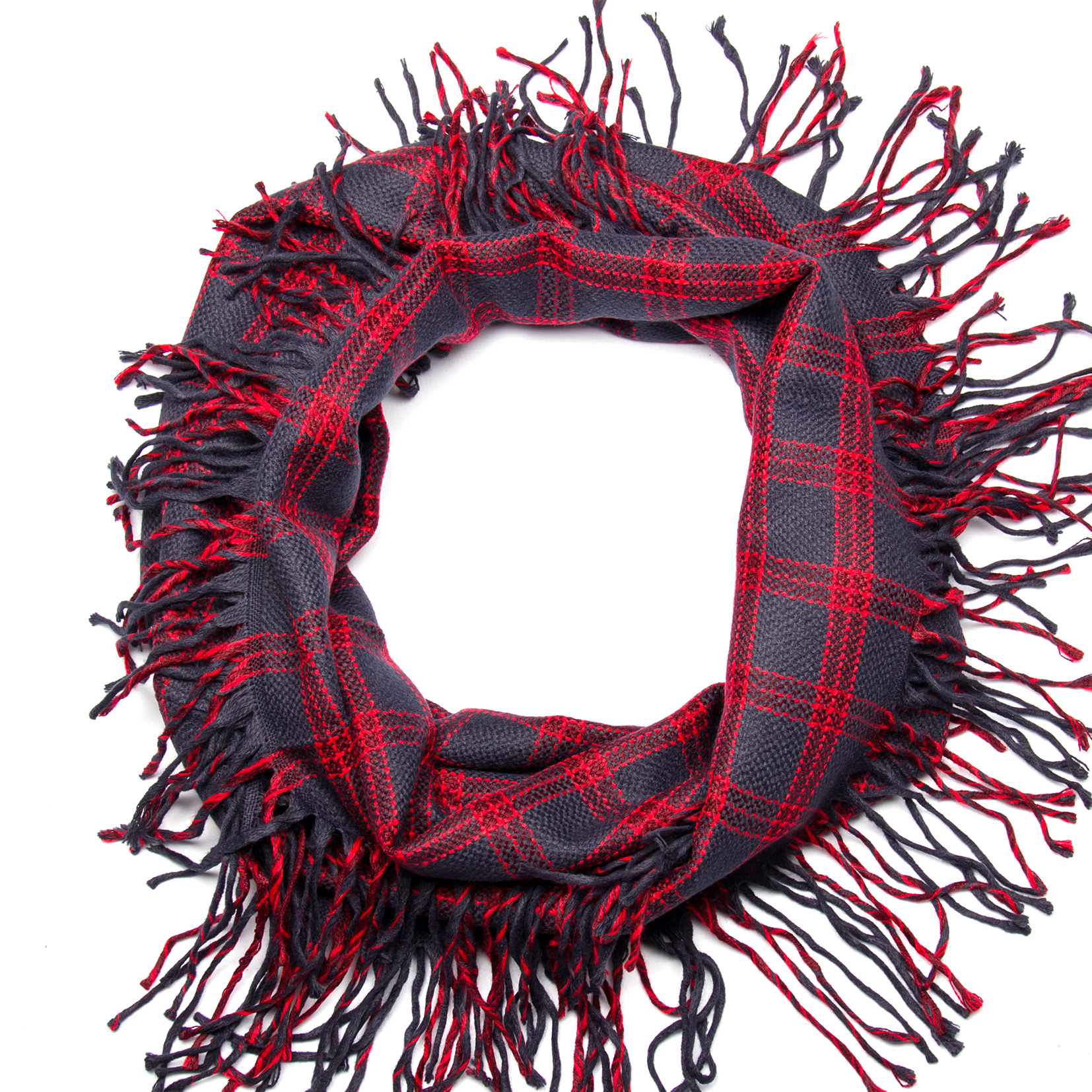 Шарф синий в красную клетку FABIO DIVAYO