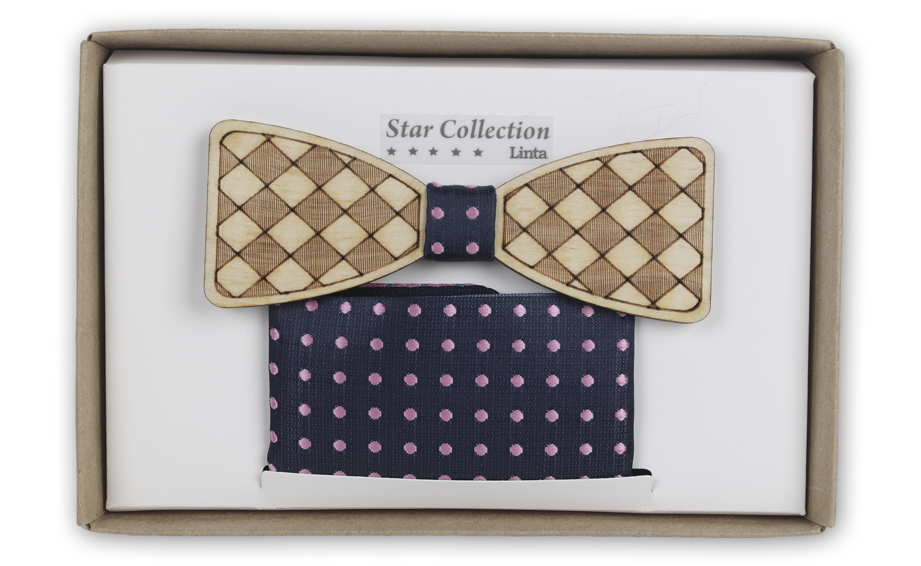 Бабочка в ассортименте деревянная в коробке