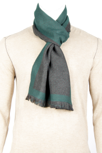 Фото товара Шарф зелёный с серым двусторонний FABIO DIVAYO, артикул: 77895 Шарфи