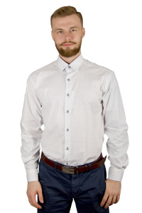 Фото товара Рубашка белая в голубой рисунок Giovanni Frateli, артикул: 8026 Класичні 