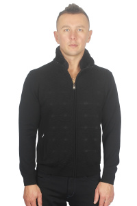 Фото товара Свитер чёрный на молнии тёплый меховый воротник ENRICO CERINI, артикул: 204306 Светри , Кофти поло