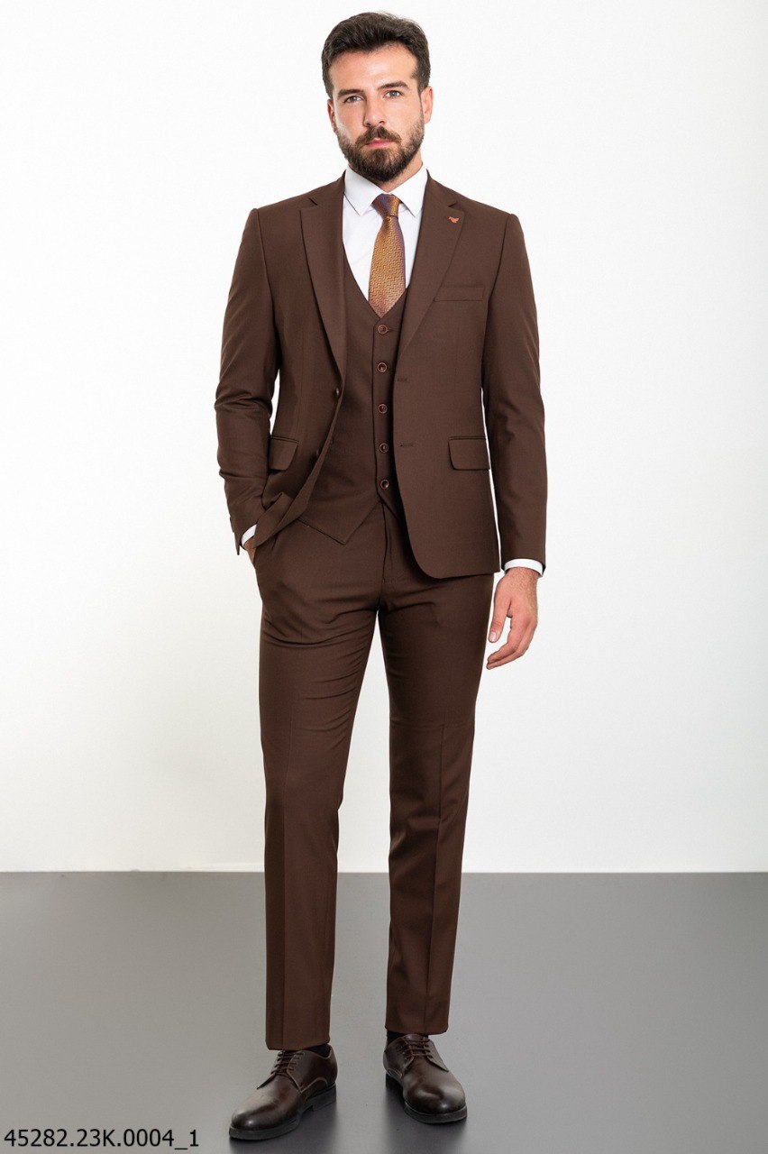 Костюм трійка коричневий однотонний MCR 45282-1