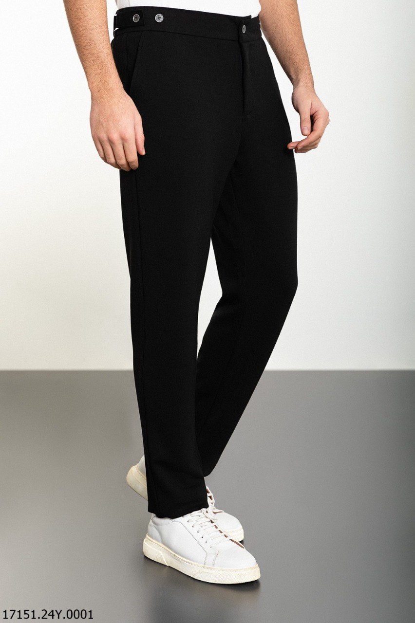 Брюки чорні трикотажні на резинці MCR 17151