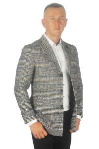 Фото товара Пальто серое в цветную клетку MCR, артикул: 21203 Пальто