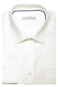 Фото Рубашка белая текстурный узор Giovanni Fratelli артикул: 0349-2 Класичні 