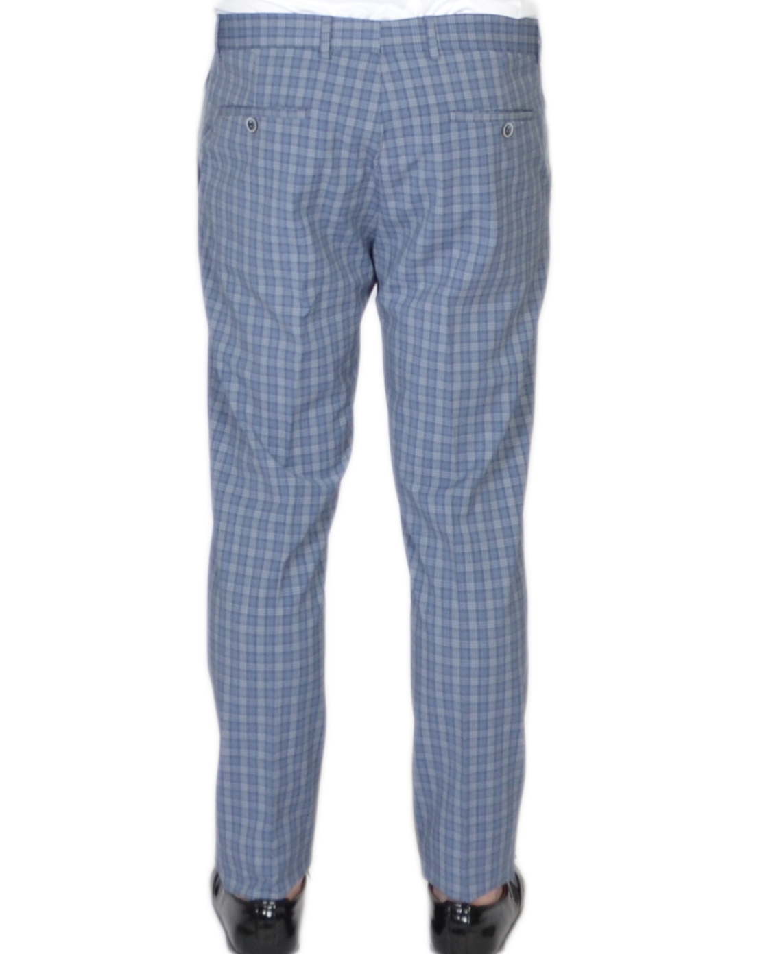 Брюки сині в світлу клітинку MCR
