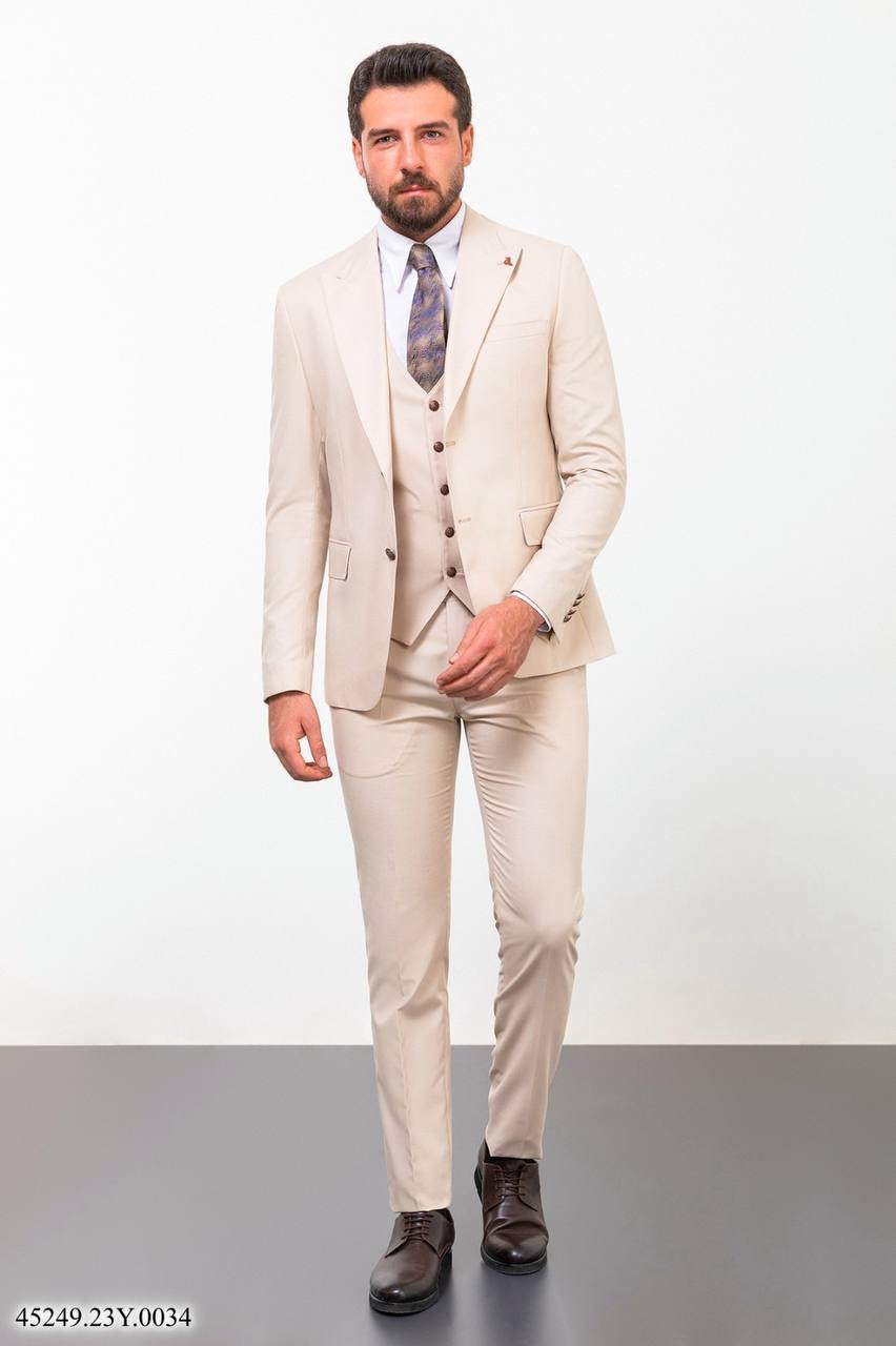 Костюм трійка світло-бежевий MCR 45249-2