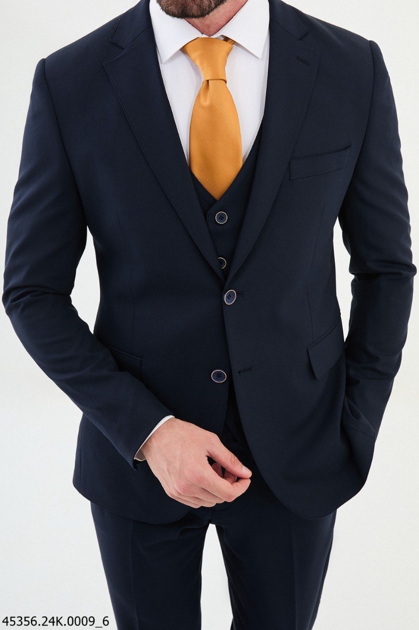Костюм синій трійка однотонний  MCR 45356-1