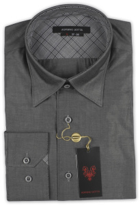 Фото товара Рубашка  серая Romano Botta, артикул: 2412161 Класичні 