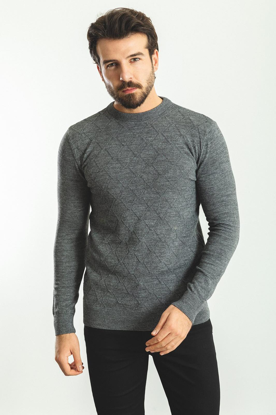 Светр сірий в текстурний візерунок MCR