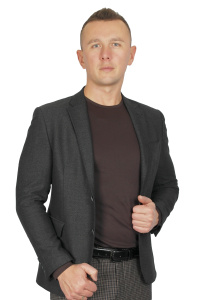 Фото Піджак темно-сірий текстурний візерунок MCR артикул: 40204-1 Піджаки