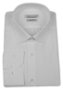 Фото товара Рубашка белая зауженного кроя Fabio Divayo, артикул: 24081 Приталені