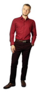 Фото Рубашка бордовая Charlz Spanser артикул: 24222 Приталені