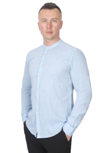 Фото товара Сорочка голуба лляна MCR, артикул: 37340-1 Приталені