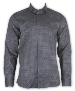 Фото товара Рубашка синяя в серый рисунок DAMAT, артикул: 5245 Приталені