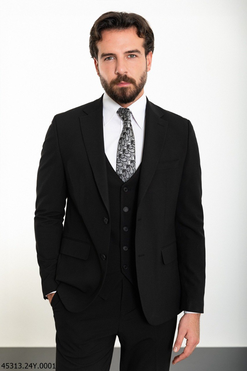 Костюм трійка чорний однотонний MCR 45313