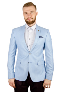 Фото Пиджак льняной голубой  ZOLOZZO артикул: 538 Піджаки