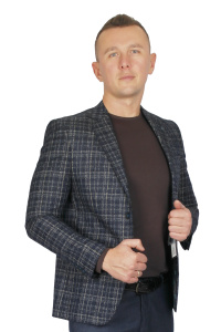 Фото товара Піджак синій в бежеву клітинку MCR, артикул: 40202 Піджаки