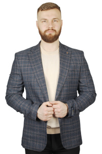 Фото товара Піджак синій в рижу клітинку  MAIKLEN, артикул: 0651297 Піджаки