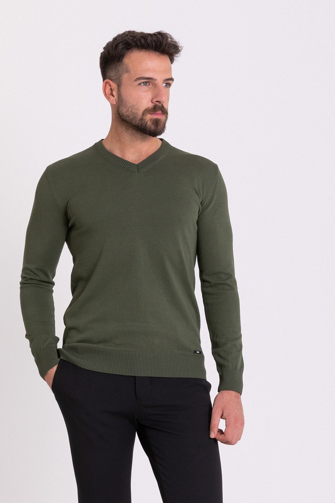 Светр з мисіком темно-зелений MCR