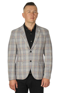 Фото товара Пиджак бежево-серый в клетку BICOLORE, артикул: 1819-1 Піджаки