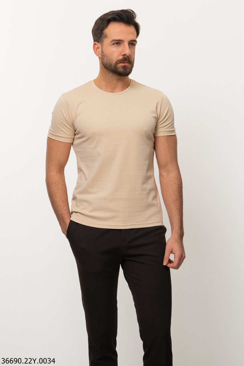Футболка світло-бежева однотонна MCR 36690-80