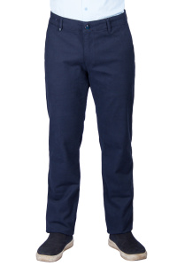 Фото товара Брюки тёмно синие котоновые текстурная ткань ENRICO CERINI, артикул: 182406 Брюки