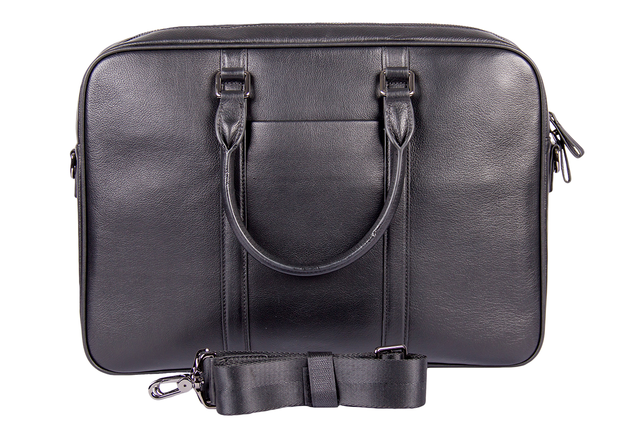 Сумка чёрная кожаная LEATHER COUNTRY