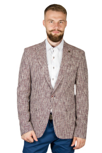 Фото Пиджак бежево-бордовый в клетку ZOLOZZO артикул: 175 Піджаки