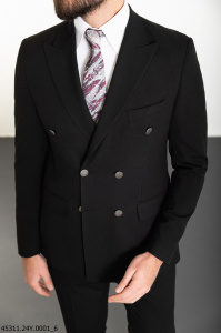 Фото товара Костюм  двобортний чорний MCR 45311, артикул: 45311 костюм 3 зріст ( 164-178 )