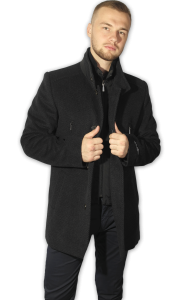 Фото Пальто тёмно-серое MAIKLEN артикул: 104073 Пальто