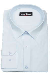 Фото Рубашка голубая однотонная Giovanni Fratelli артикул: 0408-7 Приталені