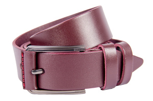 Фото товара Ремень мужской бордовый гладкий  SERGIO TORRI, артикул: 17-01/3-1 Ремені