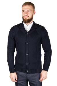 Фото товара Кофта тёмно-синяя на пуговицах OFFICINA, артикул: 9952 Светри , Кофти поло