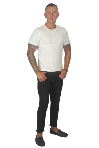 Фото товара Футболка белая текстурная вязка MCR, артикул: 36598-2 Футболки та поло